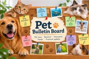 Pet Bulletin Board featuring pet research, discoveries, and news